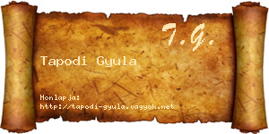 Tapodi Gyula névjegykártya