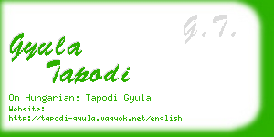 gyula tapodi business card